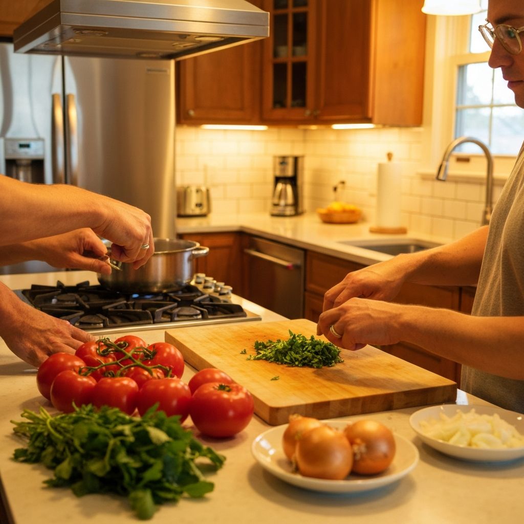 Zubereitung einer Abendmahlzeit